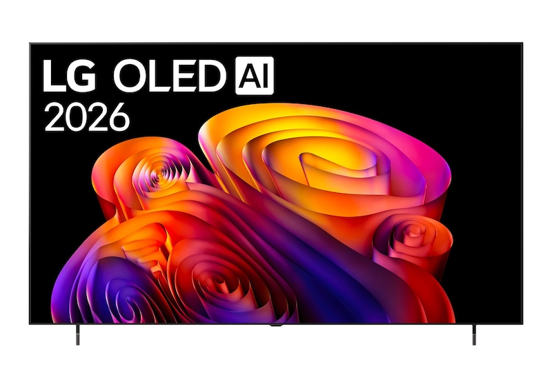 Vista frontale di TV 77 pollici LG OLED AI B6E 4K Smart TV 2026 OLED77B6ELC